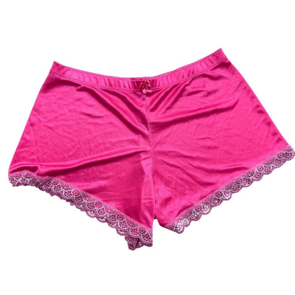 Pink Sleep Shorts Size Small Stretchy Satin Lace Trim